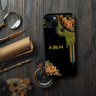 Cool Art Deco Floral Monogram Case-Mate iPhone Hülle