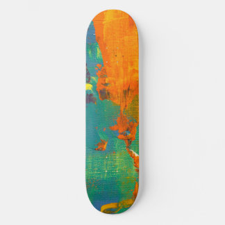 Cool Art Green Orange bemalt Skateboard