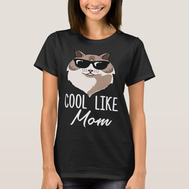Cool as Mama  Ragdoll Cat Mum Christmas T-Shirt (Vorderseite)