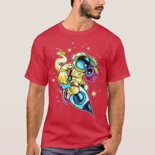 Cool astronaut Space Art Rocket design T-Shirt