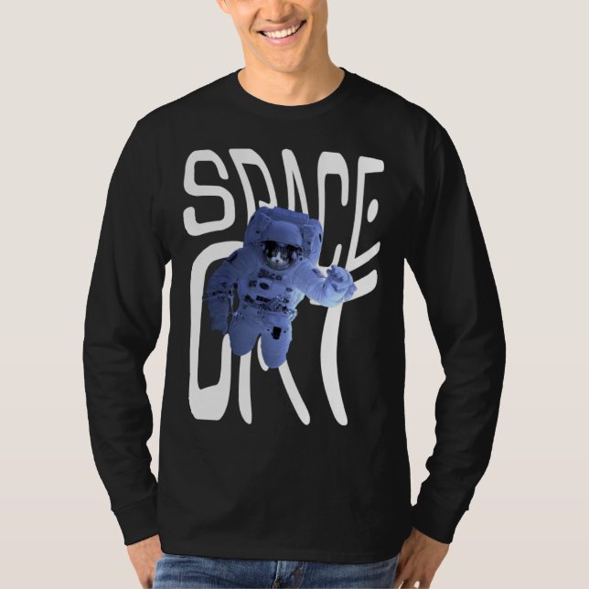 Cool Astronaut Space Cat T-Shirt (Vorderseite)