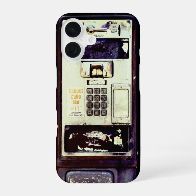 COOL aufgegebene Payphone iPhone 16 Hülle (Rückseite)