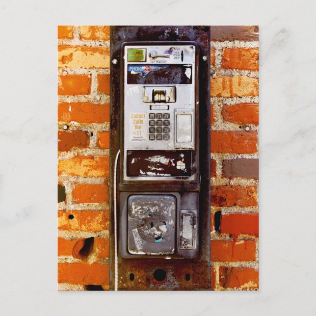 Cool aufgegebene Payphone Postkarte (Vorderseite)