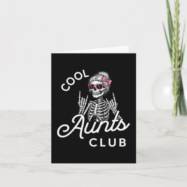 Cool Aunt Club Funny Skeleton Family Kids Women  Karte (Vorderseite)