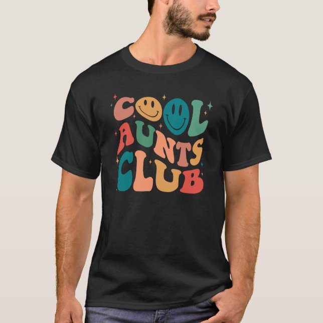 Cool Aunt Club Groovy Retro Smile Face Cool Aunt C T-Shirt (Vorderseite)