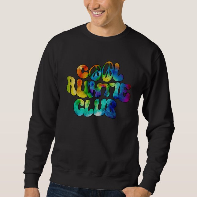 Cool Auntie Club Retro Tie Dye Groovy Sweatshirt (Vorderseite)