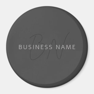 Cool aussehender Name & Monogramm Dunkelgrau Magnet