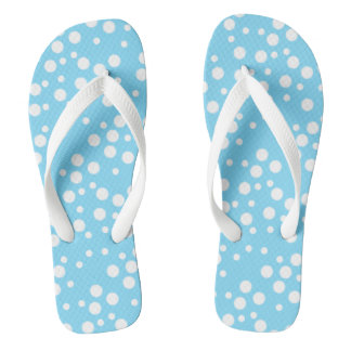 Cool aussehender White Polka Dots Light Blue Drehe Flip Flops