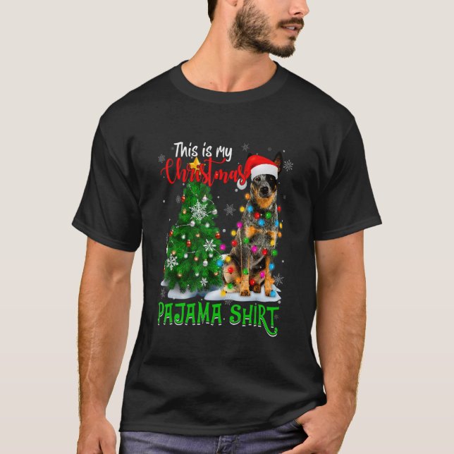 Cool Australian Cattle Dog Christmas Tree Lights S T-Shirt (Vorderseite)