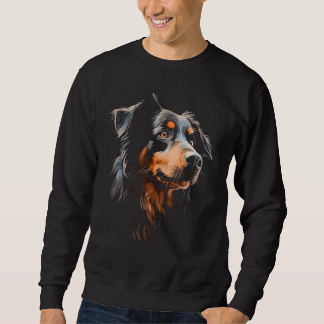 Cool Australian Shepherd Face Awesome Sweatshirt (Vorderseite)