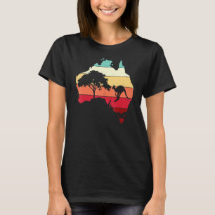 Cool Australien Karte Kangaroo Rainbow Australian T-Shirt