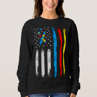 Cool Autismus amerikanisches Flaggenbewusstsein Sweatshirt