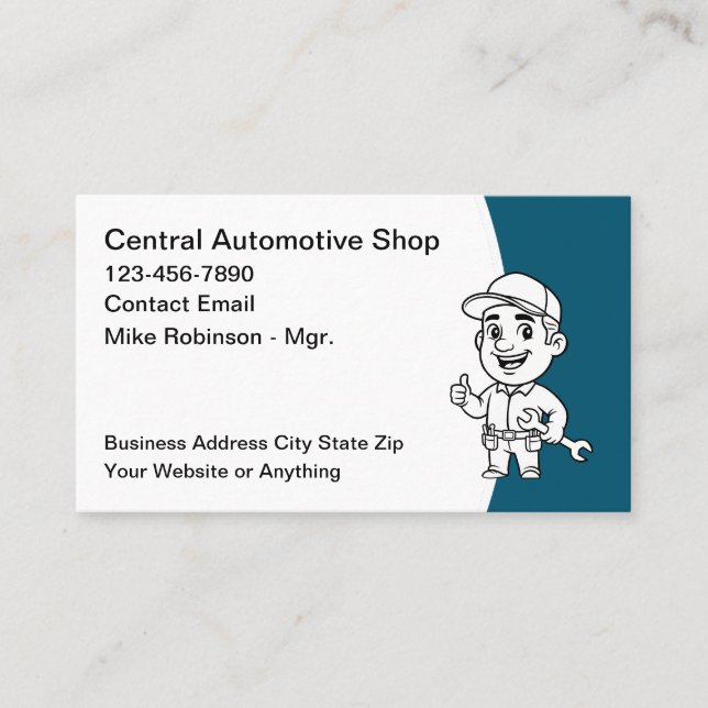 Cool Automotive Repair Shop Business Cards Visitenkarte (Vorderseite)