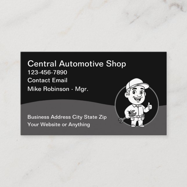 Cool Automotive Repair Shop Business Cards Visitenkarte (Vorderseite)