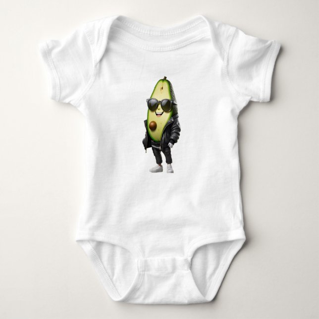 Cool Avocado | Baby Jersey Strampler (Vorderseite)