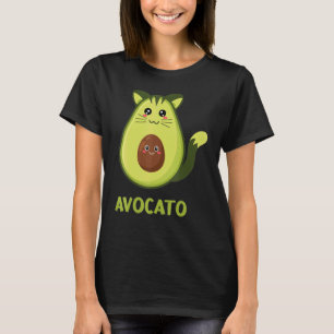 Cool Avocato Cat Fun Avocado Kitten Kitty Moustach T-Shirt