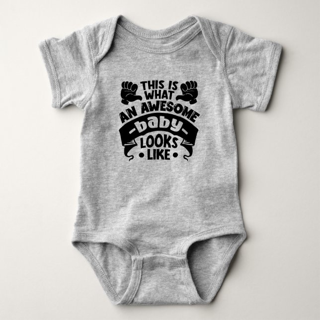Cool awesome  word art  baby strampler (Vorderseite)