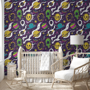 Cool baby boyspace außerirdisch gefliest tapete
