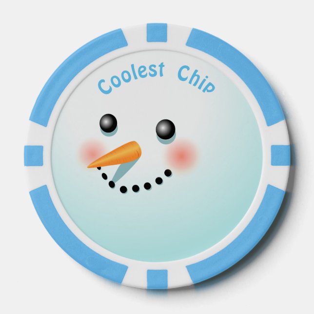 Cool Baby Snowman Cartoon Pokerchips (Vorderseite)