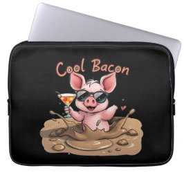 "Cool Bacon" Ferkel in Sonnenbrille Laptopschutzhülle