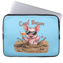 "Cool Bacon" Piglet in Sunglasses Laptopschutzhülle