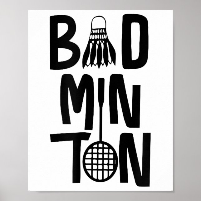 Cool Badminton Minimal Art, Badminton Shuttle &amp Poster (Vorne)
