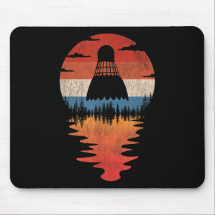 Cool Badminton Retro Vintag Sunset Style Mousepad