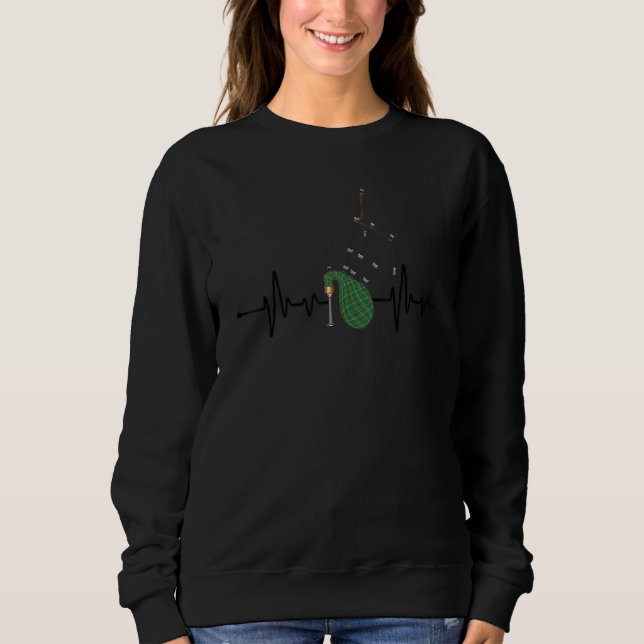 Cool Bagpipe For Men Women Heartbeat Bagpiper Scot Sweatshirt (Vorderseite)