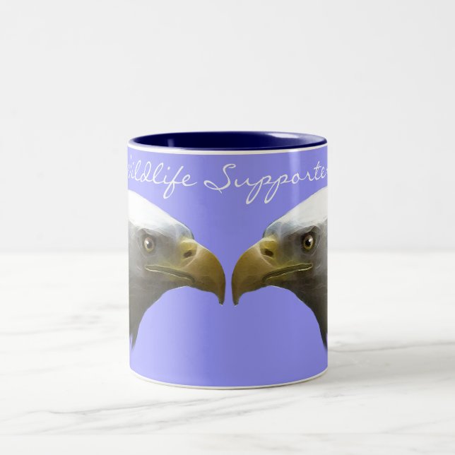 Cool Bald Eagle Wildlife Collection Zweifarbige Tasse (Mittel)