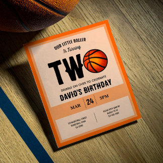 Cool Baller Basketball Budget 2. Geburtstag Einlad