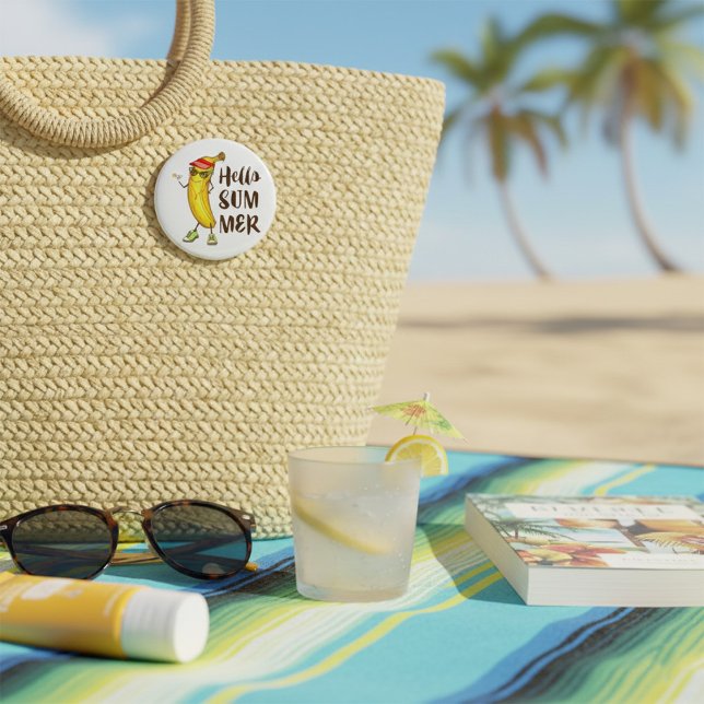 Cool Banana Hallo Sommer Funny Tropical Frucht Button (Von Creator hochgeladen)