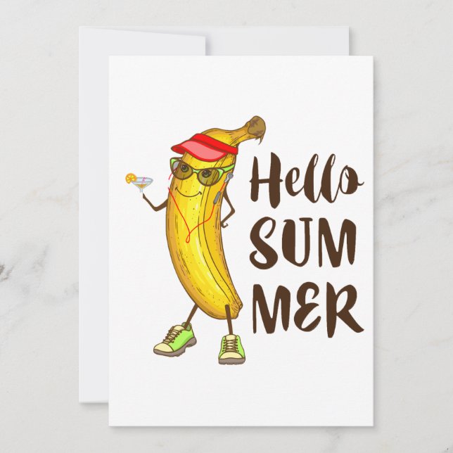 Cool Banana Hallo Sommer Funny Tropical Frucht Einladung (Vorderseite)