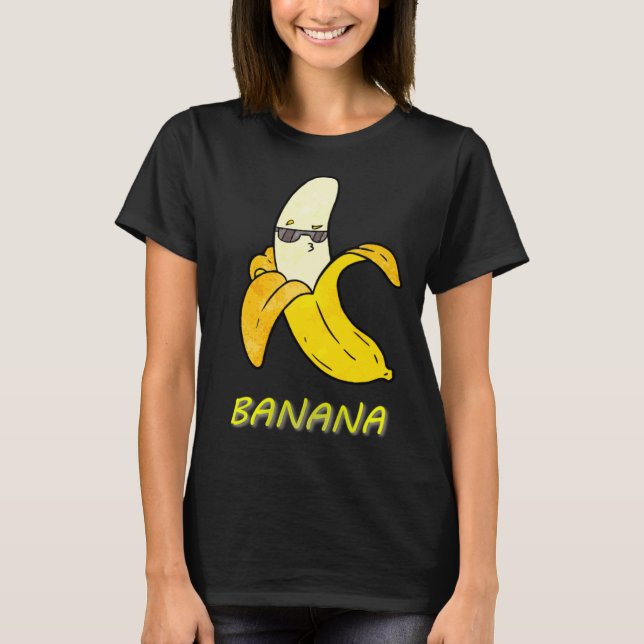 Cool Banana with sunglasses and kissy face  cute f T-Shirt (Vorderseite)
