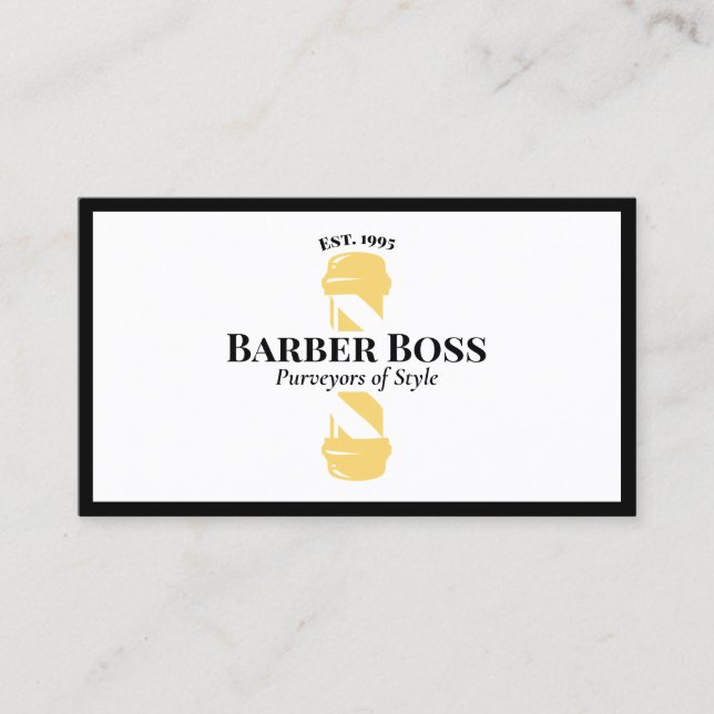 Cool Barber Pole Barbershop Visitenkarte (Vorderseite)