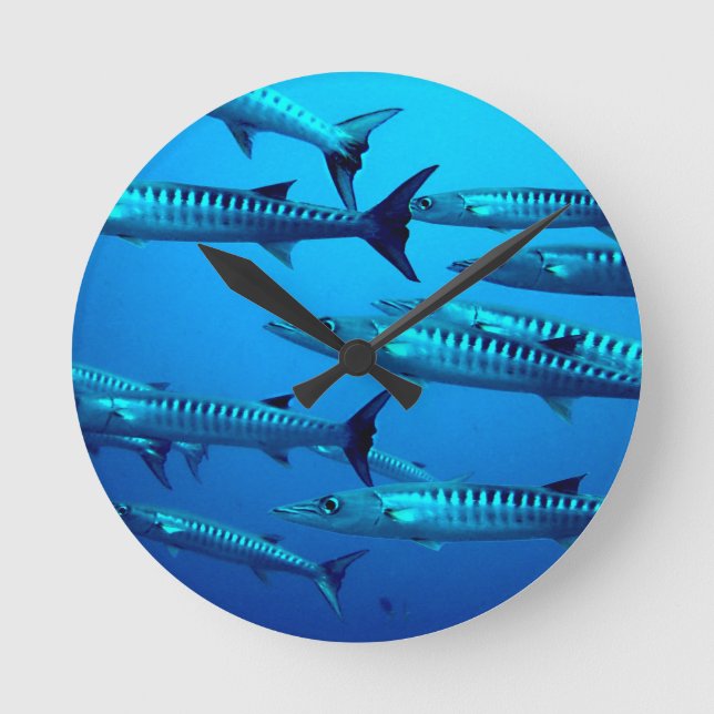 Cool Barracudas Runde Wanduhr (Vorderseite)