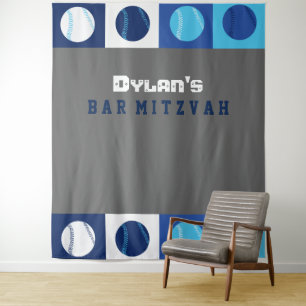 COOL BASEBALL Bar Mitzvah Foto-Attrappe Hintergrun Wandteppich