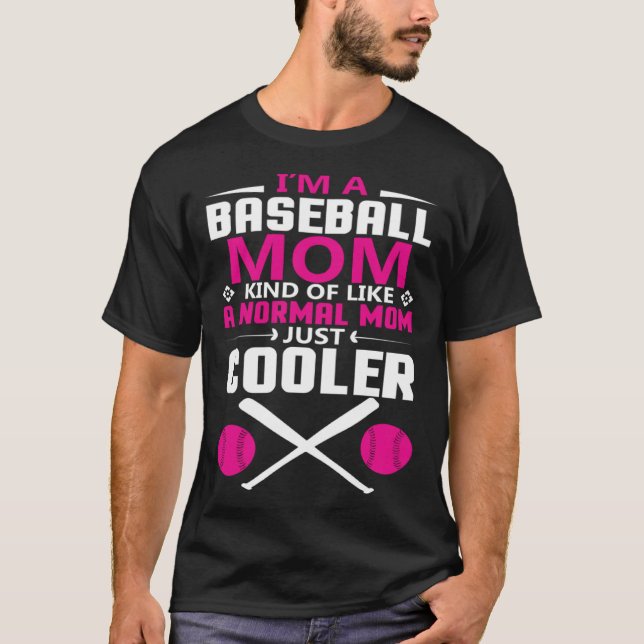 Cool baseball mum everyday text simple retro T-Shirt (Vorderseite)