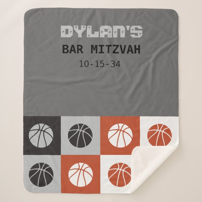 COOL BASKETBALL Bar Mitzvah Zuhause-Geschenk nehme Sherpadecke (Vorderseite)