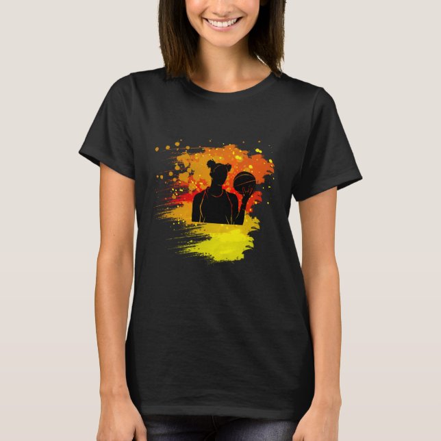 Cool basketball woman  for women and girls T-Shirt (Vorderseite)