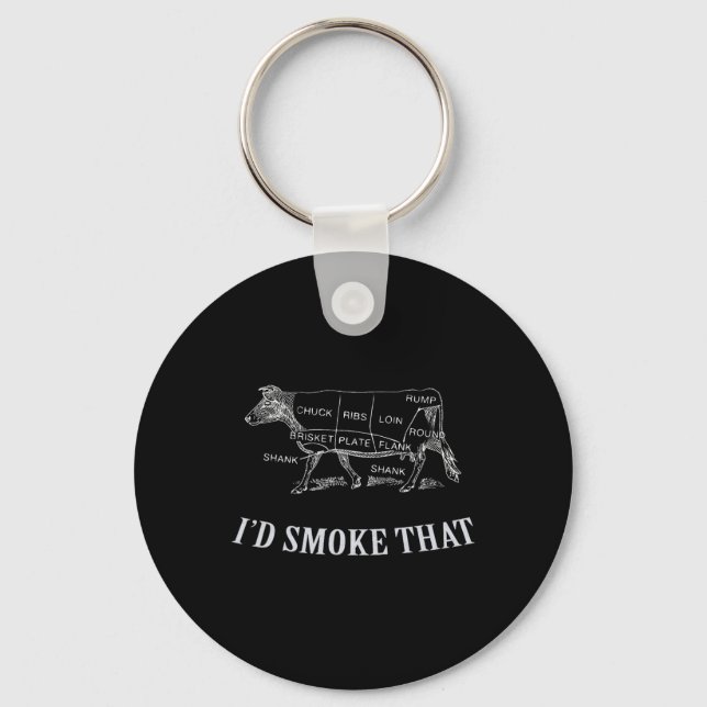 Cool Bbq - ich würde das rauchen - Rindfleisch Schlüsselanhänger (Vorderseite)