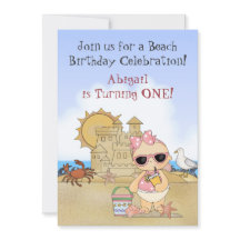 Cool Beach Baby 1. Geburtstag Einladung für Mädche