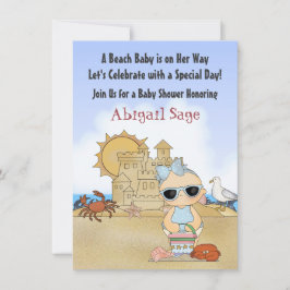 Cool Beach Baby Dusche Einladung für Mädchen