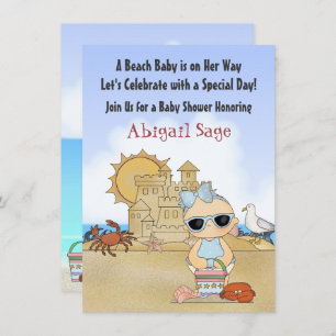 Cool Beach Baby Dusche Einladung für Mädchen