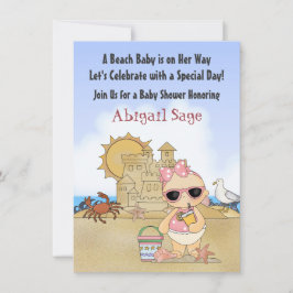 Cool Beach Baby Dusche Einladung für Mädchen