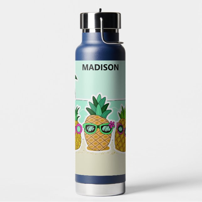 Cool Beach Pineapees individuelle Name Trinkflasche (Links)