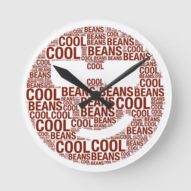 Cool Beans Clock Runde Wanduhr (Vorderseite)