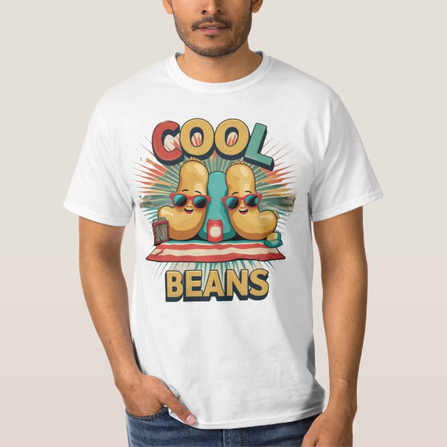 "Cool Beans Vintage Grafik T-Shirt (Vorderseite)