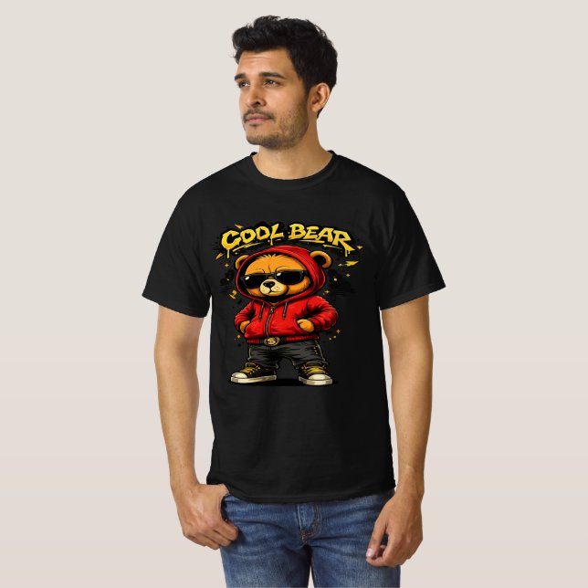 Cool Bear Streetwear Cartoon Graphic T-Shirt  (Vorne ganz)