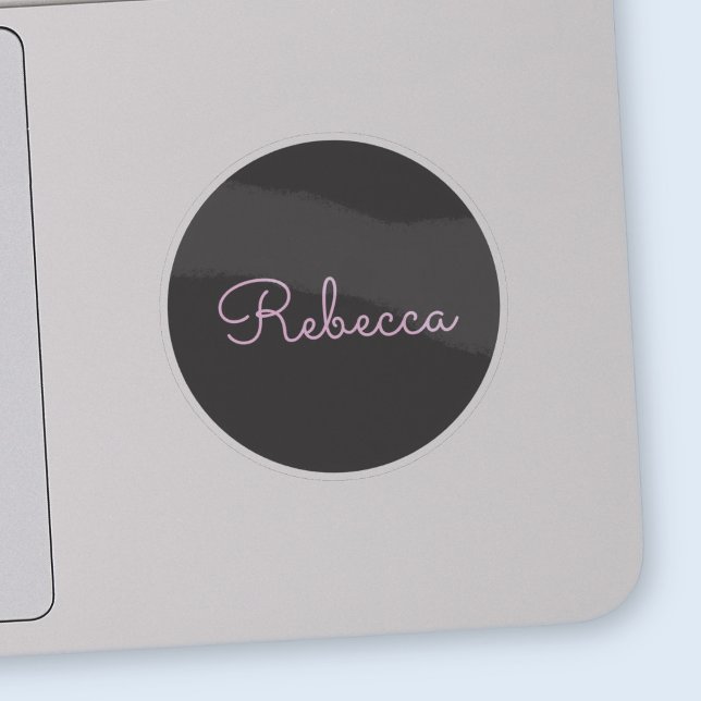 Cool bearbeitbares rosa Retro-Modernes Skriptdesig Aufkleber (Von Creator hochgeladen)