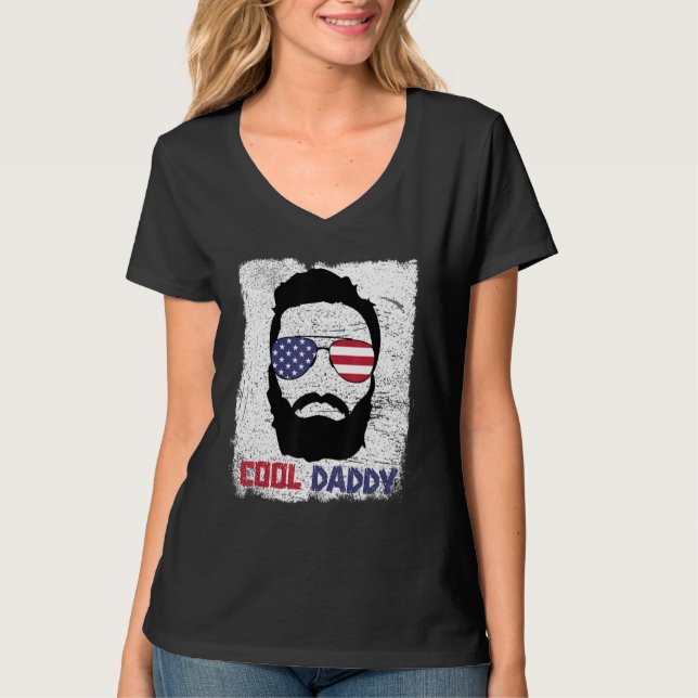 Cool Bearded Daddy Summer 4th of July Funny Cousin T-Shirt (Vorderseite)